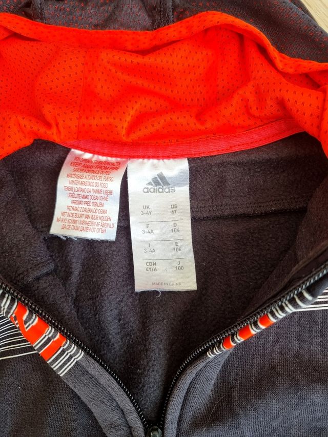 Chaqueta Adidas Niños Negra Naranja