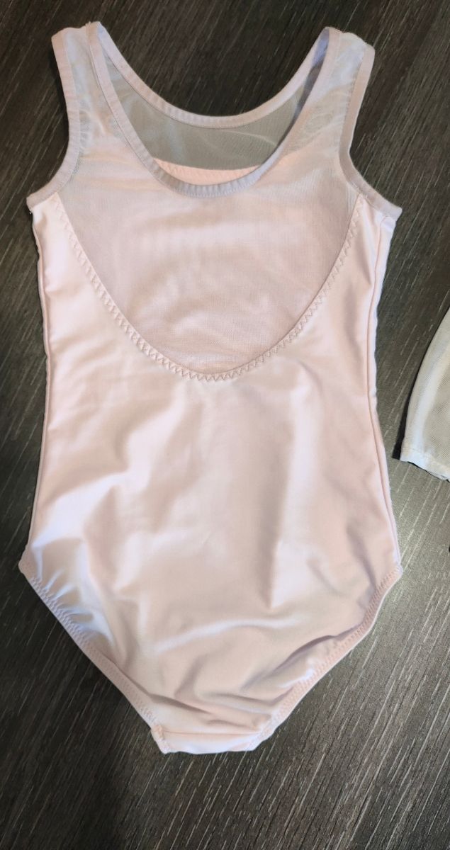 2 Bodies de Ballet Niña Rosa y Plateado