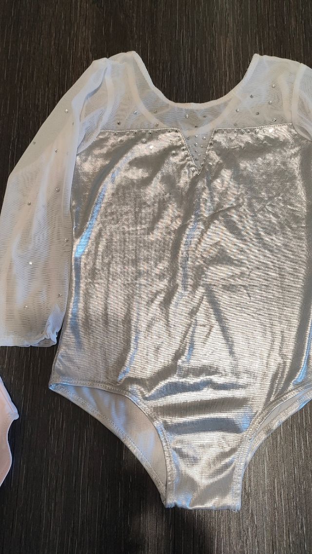 2 Bodies de Ballet Niña Rosa y Plateado