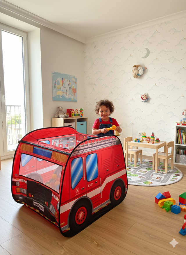 Camión de bomberos pop-up infantil