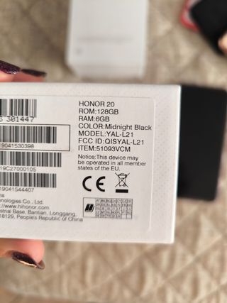 Honor 20 6GB Midnight Black con cover