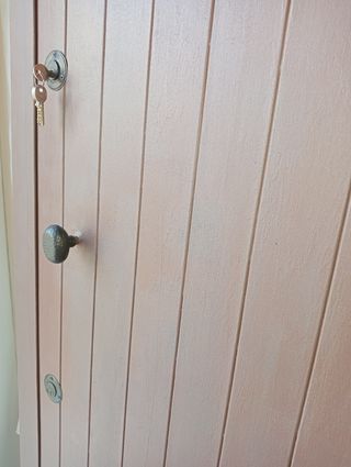 Puerta  exterior de hierro, acero.