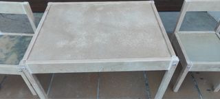 Mesa y 2 Sillas Madera Niños IKEA