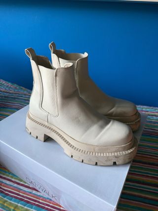 Botines Chelsea Beige/Blancos Primark