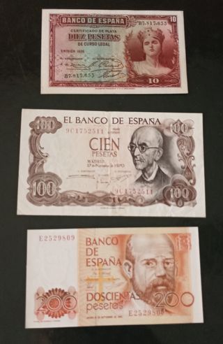 Lote 3 Billetes Antiguos Banco de España
