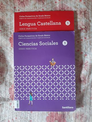 Libro de sociales y lengua de 1ero fp
