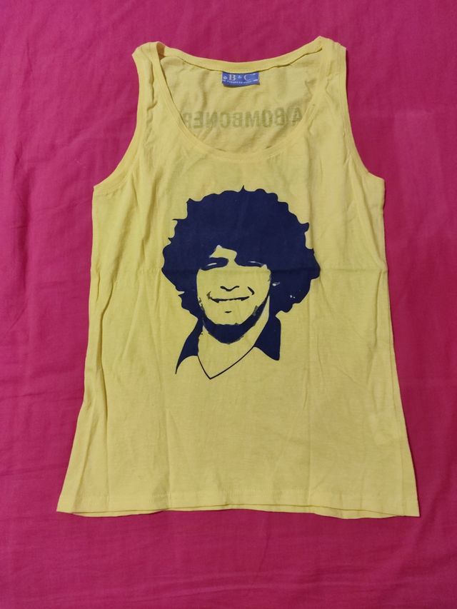 Camiseta sin mangas Maradona amarilla