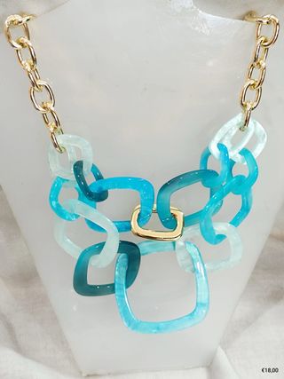 Collana donna catena maglie colorate