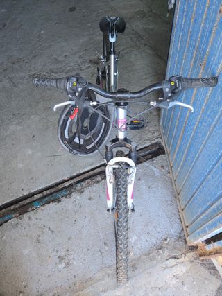 Bicicleta de montaña plateada