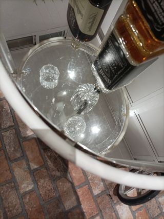 Carro camarera cristal y metal