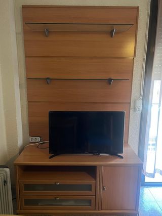 Mueble TV auxiliar con cajones y estantes