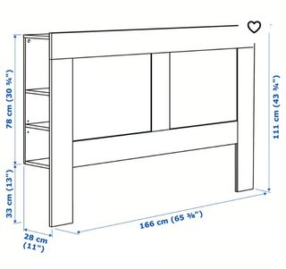 Cabecero Cama Individual Madera Blanco