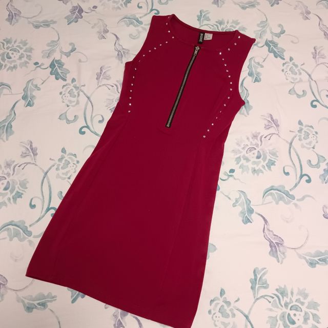 Vestido granate Divided H&M talla 36