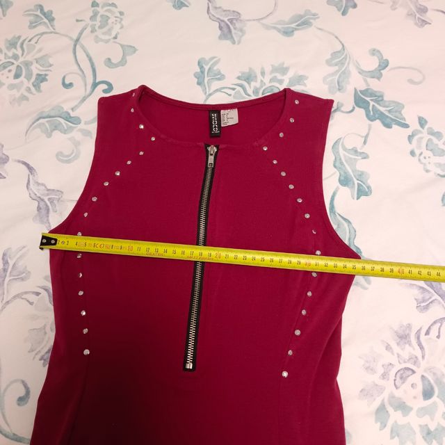 Vestido granate Divided H&M talla 36