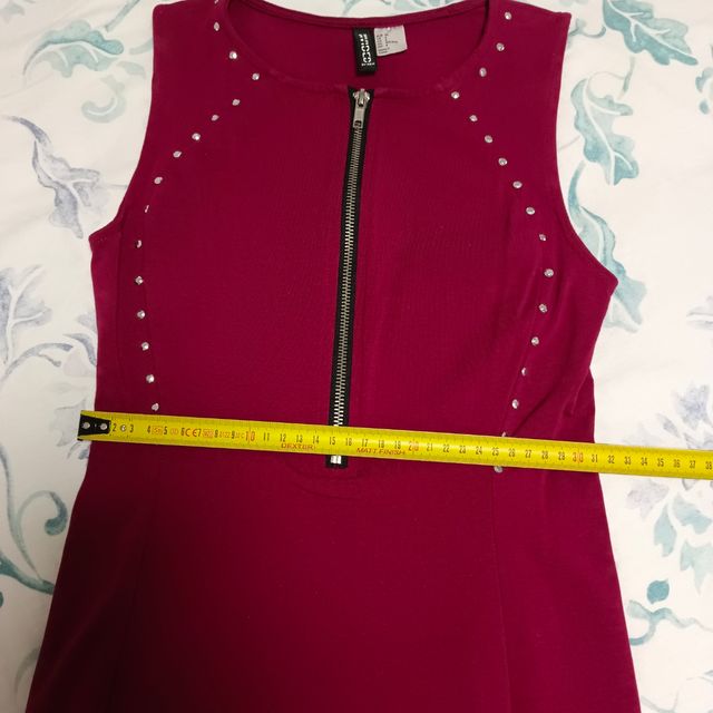 Vestido granate Divided H&M talla 36