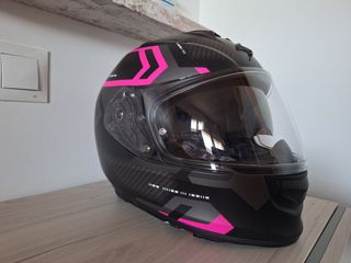Casco Scorpion 491 Negro y Rosa