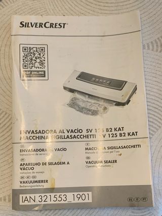 Envasadora al vacío SilverCrest + rollos de bolsas