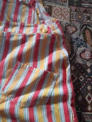 Salopette estiva a righe 12 mesi