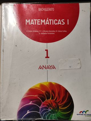  Libro de 1° BACH Matemáticas I.