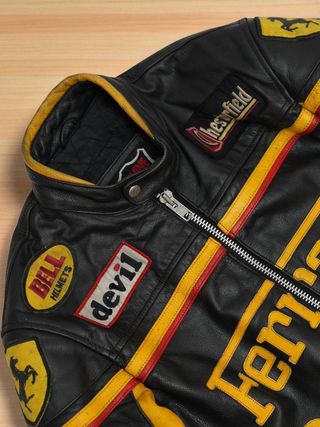 Chaqueta de Cuero genuino Ferrari Racing Talla L/M