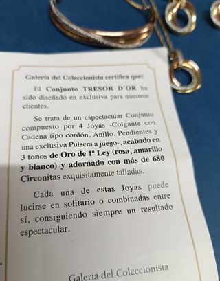 Conjunto Joyas Galería del Coleccionista Oro