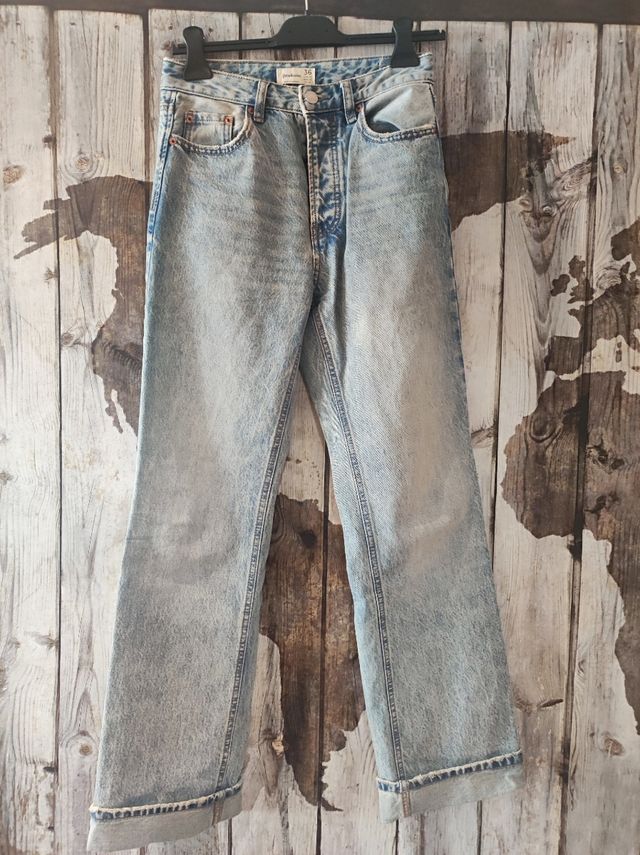 Pantalón vaquero Stradivarius azul Talla S/36