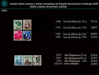 Sellos de 1963  Usados España