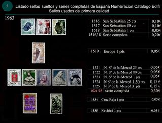 Sellos de 1963  Usados España