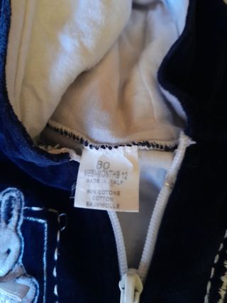 Felpa blu con coniglietti e cuori,12 mesi