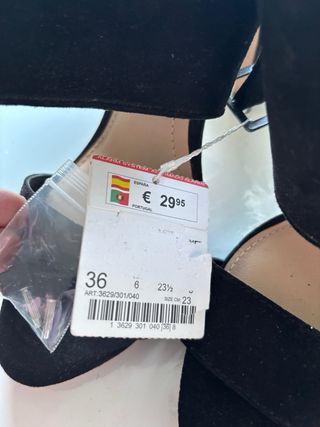 Sandalias Zara Negras Tacon Sin Estrenar