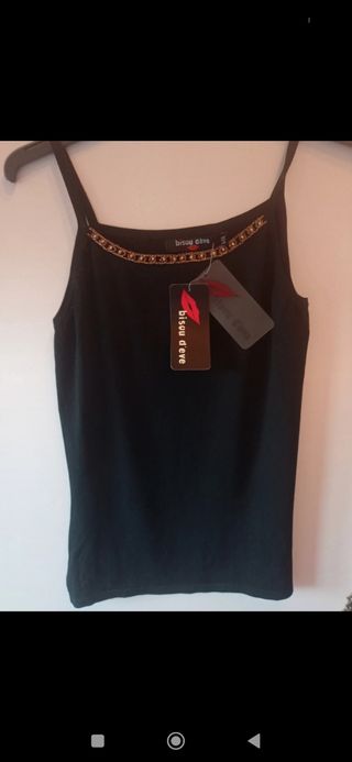 Camiseta Bisou d'Eve negra talla L con etiqueta