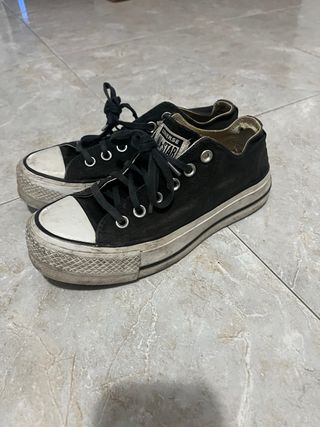 Converse plataforma negras