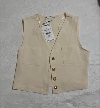 Chaleco Zara Beige Talla XS