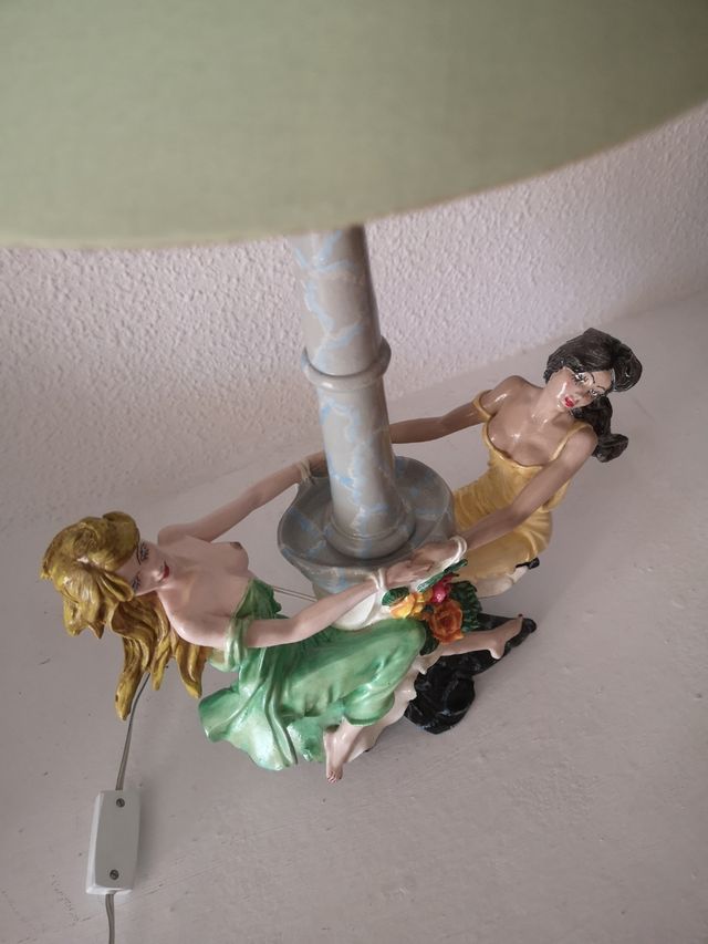 Lámpara Kitsch Pintada a Mano. Dopamina decoración