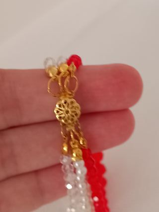Pulsera de cristal y perlas