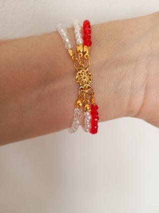Pulsera de cristal y perlas