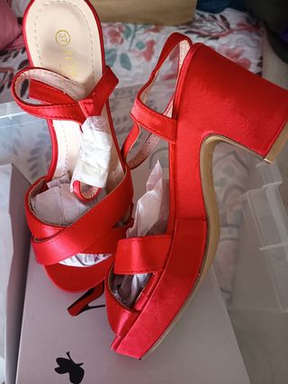 Sandalias de fiesta rojas talla 37