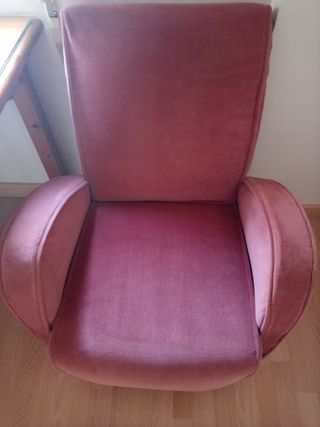 Butaca Antigua Terciopelo Rosa