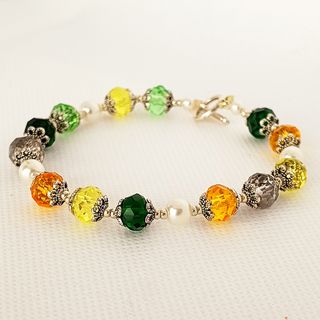 Pulsera Cuentas Cristal Facetadas Colores