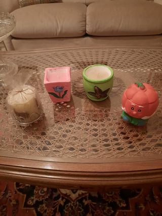 Lotto 4 candele decorative