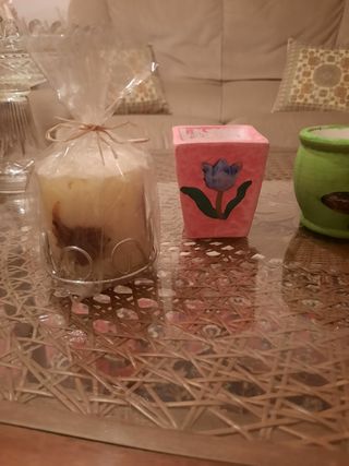 Lotto 4 candele decorative