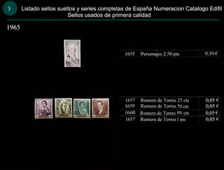 Sellos de 1965  Usados España