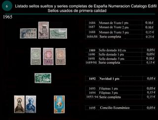 Sellos de 1965  Usados España