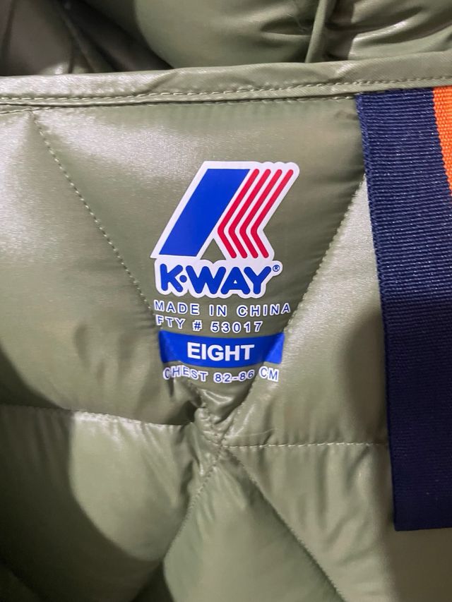 Cappotto K-Way unisex verde imbottito