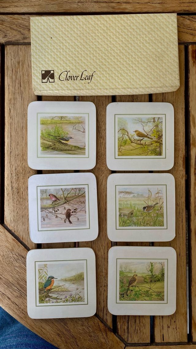 Set de 6 Posavasos con Ilustraciones de Pájaros