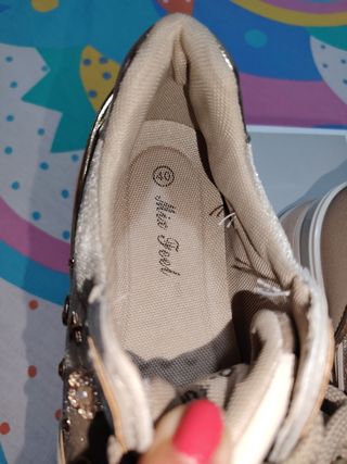 Sneakers Mix Feel Beige/Oro Eleganti Luminose