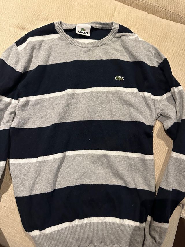 Jersey Lacoste Rayas Azul blanco