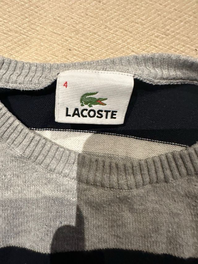 Jersey Lacoste Rayas Azul blanco