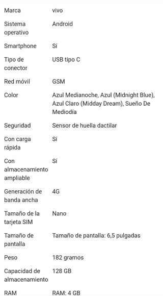 Telefono cellulare Vivo Y21S Blue