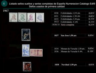 Sellos de 1967 Usados España